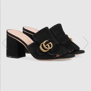 Gucci GG mules, black suede